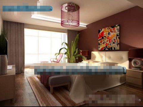Abstract paintings fashion bedroom 3d model