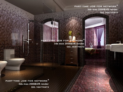 Bathroom with mosaic wall