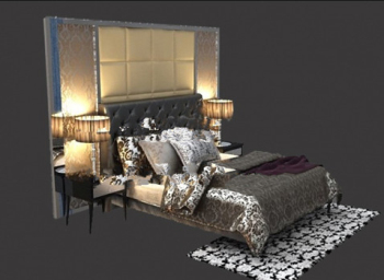 Dark bedroom 3d model