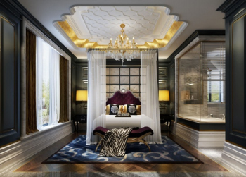 Fan luxury palace bedroom model