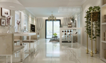 Fresh white dining living room 3d model
