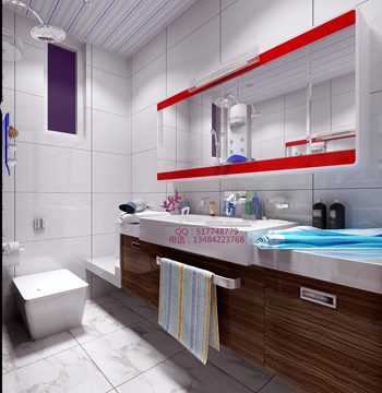Modern bright and spacious bathroom 3D model