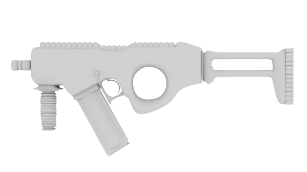 Sci-fi un-textured gun 