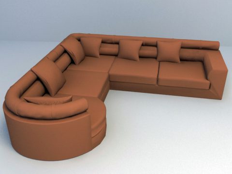 brown l shape sofa