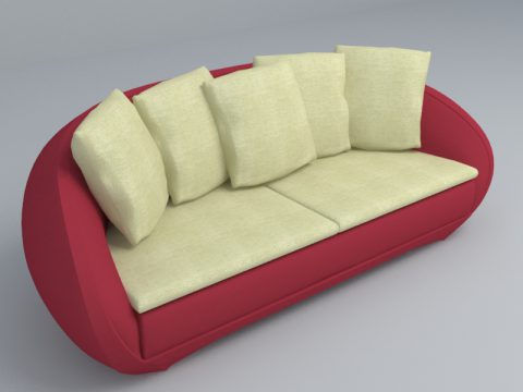 red and beige sofa