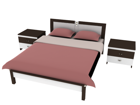 Bed red 3d model