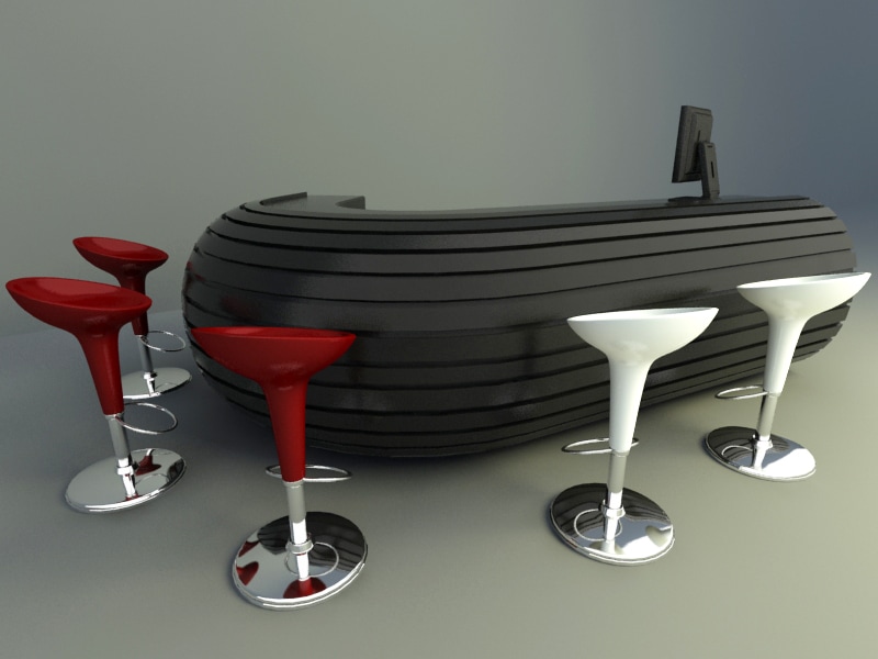 Curved Concept Reception design 3d model