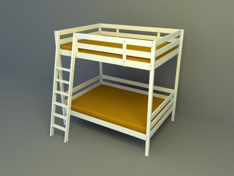 Double loft Bed 3d model
