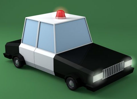 Low Poly Cop Car 3D model