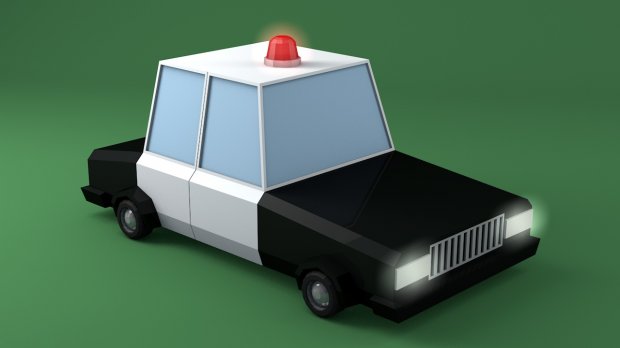 Low Poly Cop Car 3D model