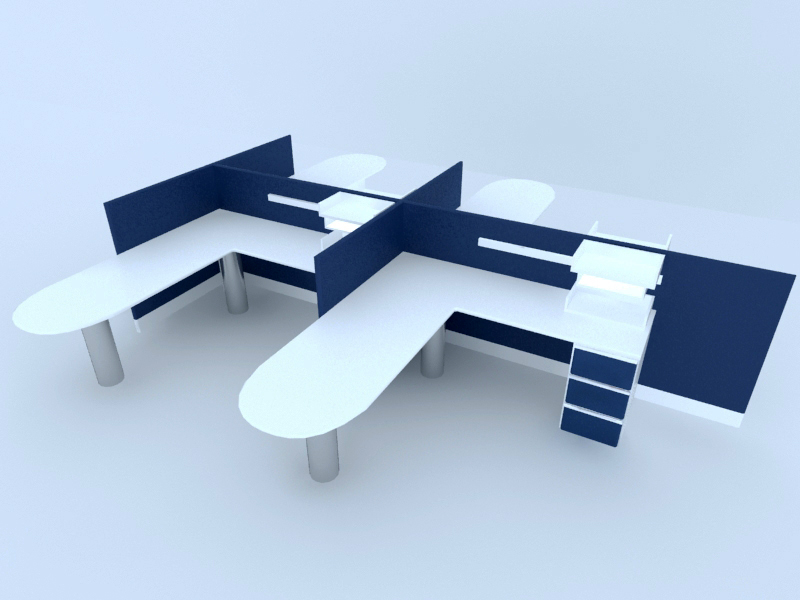 Office Table Set 3d model