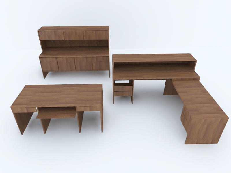 Office Table set 3d skp model