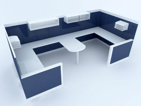 Office Table Set 3d max model
