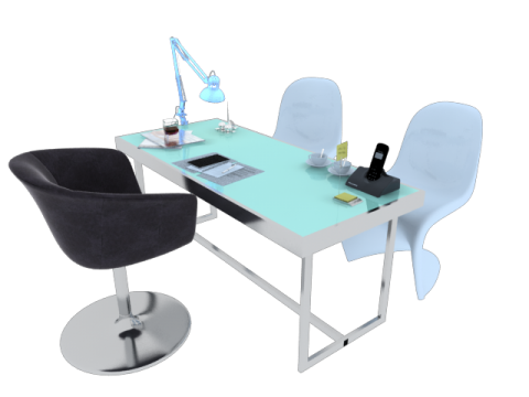 Office Table Set 3d model