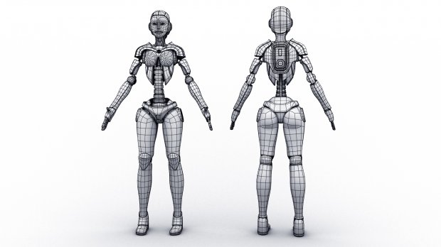 Sci-Fi Female Robot Rig 