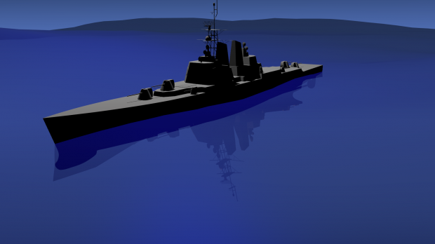 Simple warship 3D model