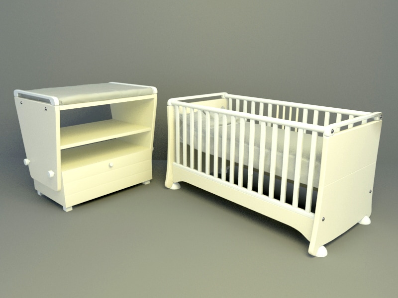 baby bed 3d skp model