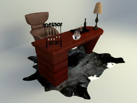 chinese culture working table 3d model