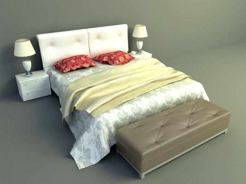 elegant bed design 3d model