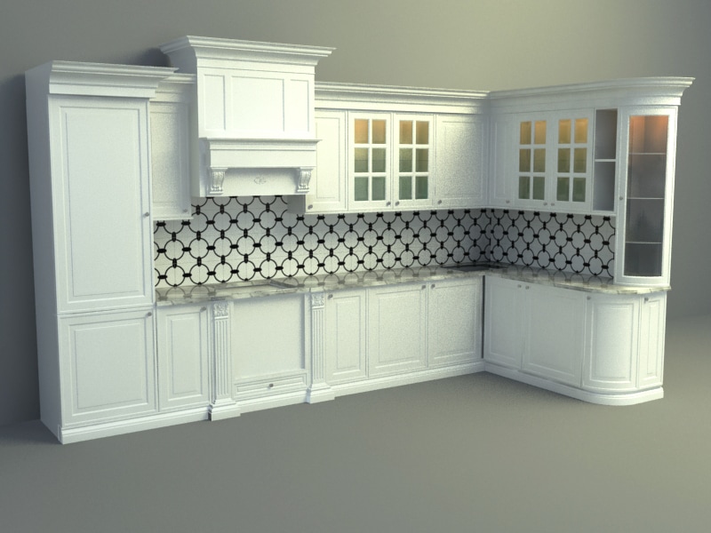 elegant kitchen design 3d model