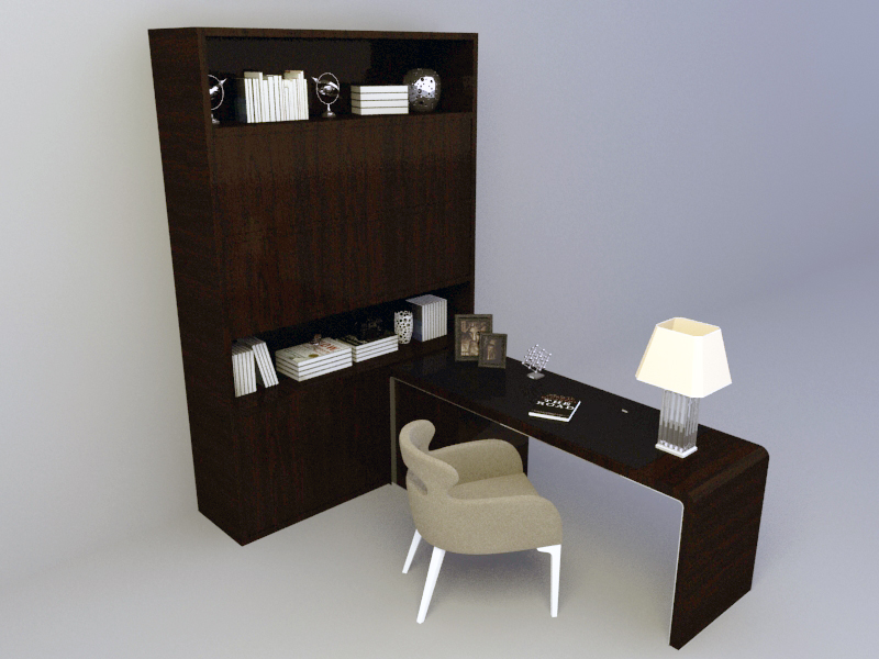 office furniture with table set 3d model