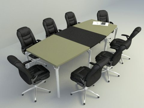 office meeting furniture set 3d model