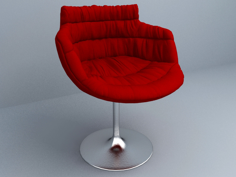 red lounge chair 3d model