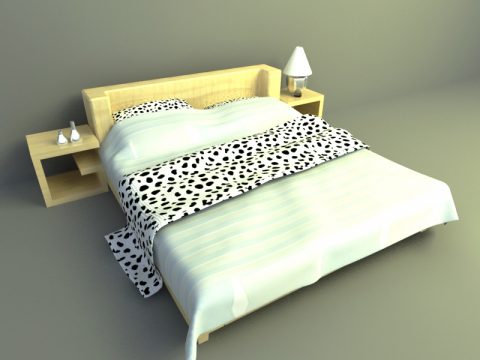 simple bed design 3d model