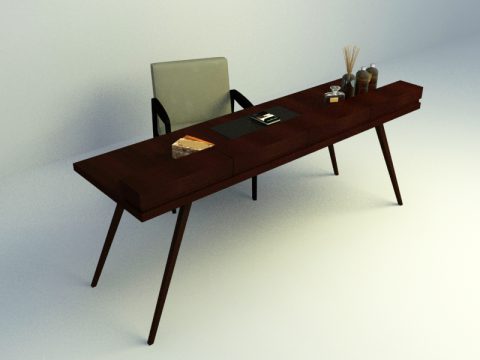 study simple table set 3d model