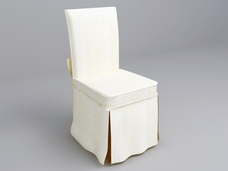 white dining chair 3d model