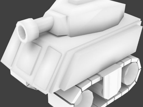 Cartoon tank 3D model