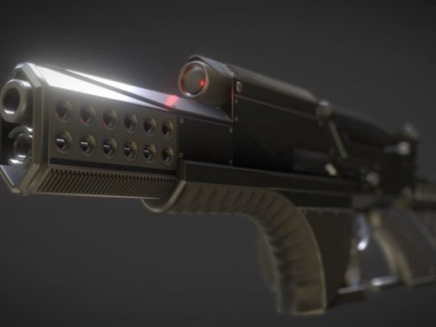 Futuristic Weapon Concept High-Poly 3D model