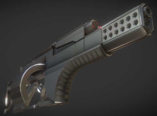 Futuristic Weapon Concept High-Poly 
