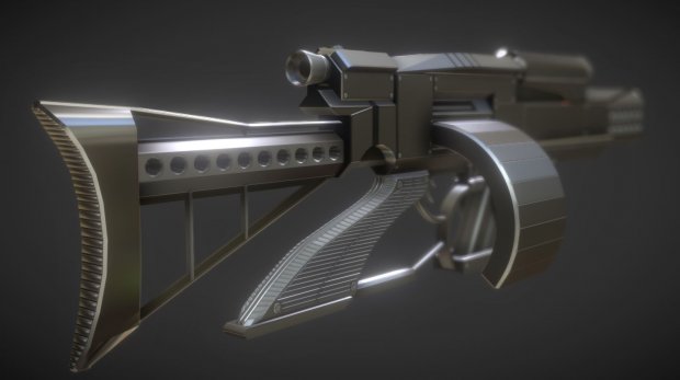 Futuristic Weapon Concept High-Poly 