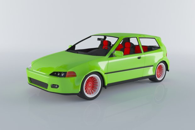Honda civic 1992 hatchback 3D model