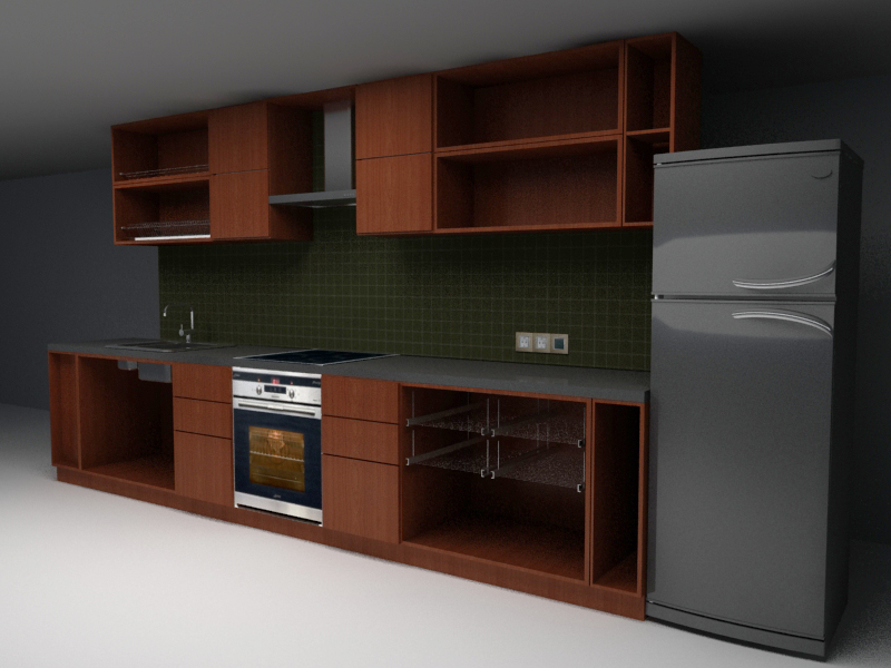 Kitchen Set 3d max obj model