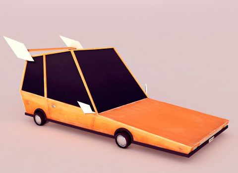 Low Poly Cartoon Car 3D model