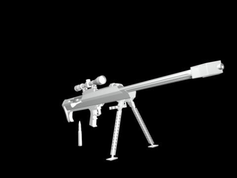M99A1 50 Cal. Barrett Sniper Rifle 3D model