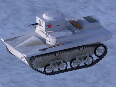 T37A amphibious light tank 3D model