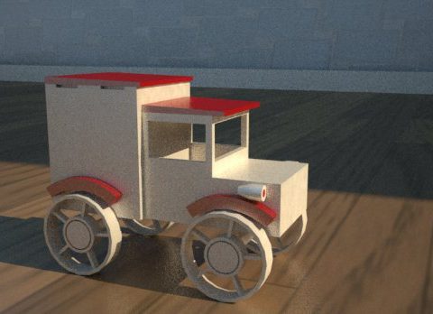 Wooden Toy Truck 3D model