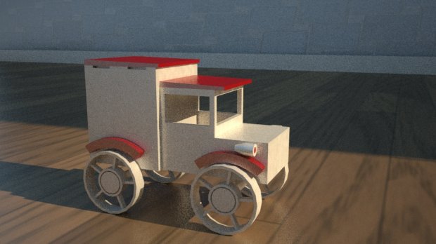Wooden Toy Truck 3D model