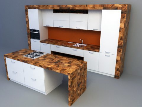 modern kitchen design 3d model