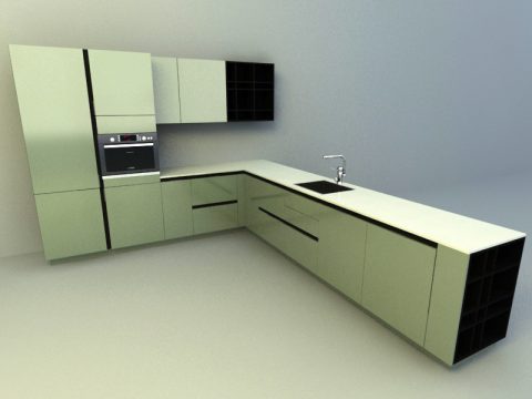 modern kitchen design 3d model