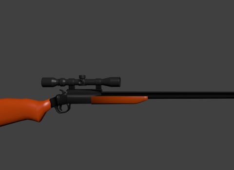 Shotgun with Scope 3D model
