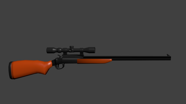 Shotgun with Scope 3D model