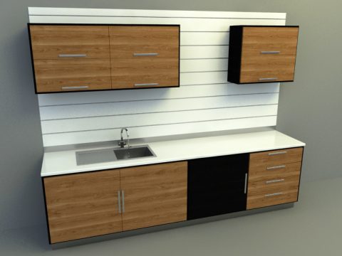 simple kitchen design 3d model