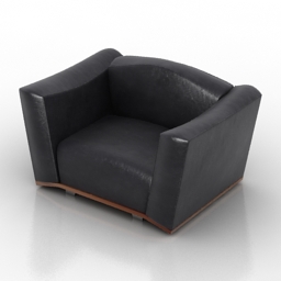 Armchair black leather 3d model