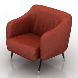 Armchair red 3ds model