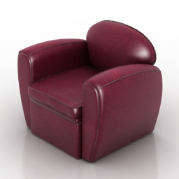 Armchair red leather 3d model