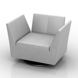 Armchair Ribot white 3d model 3ds gsm